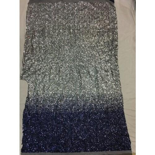 5yards /lot AA1016 navy blue silver equin luxury new good quality embroidery lace fabric for wedding dress