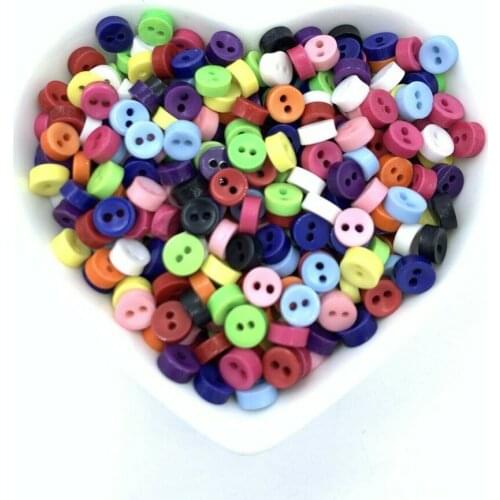 DIY Multicolor 500PCS Mix Mini Round Shape Resin Buttons 2 holes sewing clothing decoration 6mm