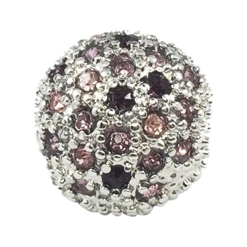 Abstract Silver Plated Clip With Multi Colored Crystal European Beads Fit Charms Bracelets&Bangles Necklace