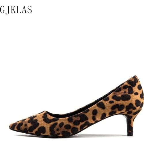 Big Size Women Pumps Leopard High Heels Sexy Beautiful Shoes for Women Heels Fashion Pointed Women Shoes High Heel Wedding Shoes