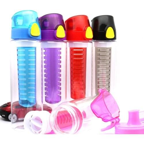 Drinking Bottle 700ml Portable Large Capacity Leak Proof Fruit Tea Drinking Bottle Lemon Cup
