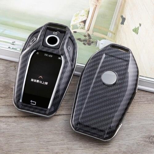 Carbon Fiber Car Key Case Cover Fully Shell Remote Key Protector for BMW 7 Series 740 6 Series GT 5 Series 530i X3 Display Key