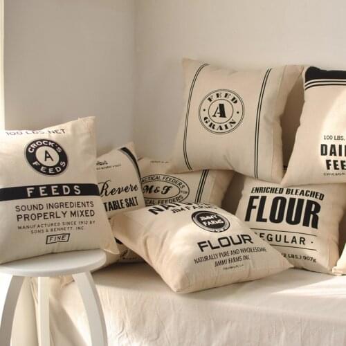 Black And White Style 45*45cm Vintage Cushion Cover Fashion Cotton Linen Decorative Cushion Covers Throw Pillow Covers