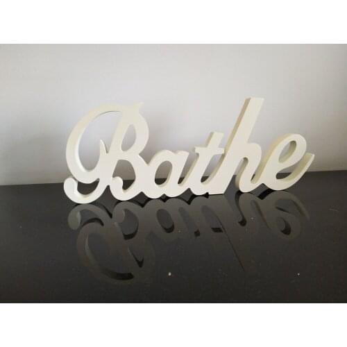 Wooden Bathe Word Sign, Wedding Home Party Decor