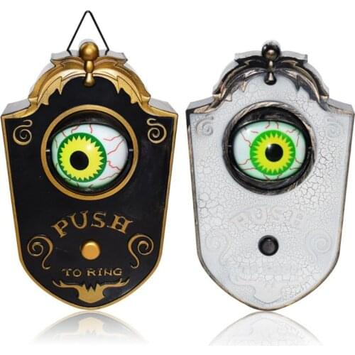 Halloween Doorbell LED Electric Luminous Door Decor Horror Prop Haunted House Escape Home Bar Secret Room Scary Rotating One-eye