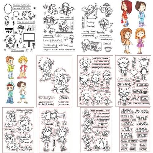 Unicorns Mermaids Transparent Silicone Clear Stamp For Scrapbooking DIY Craft Decoration Soft Stamp Photo Decoration Albums