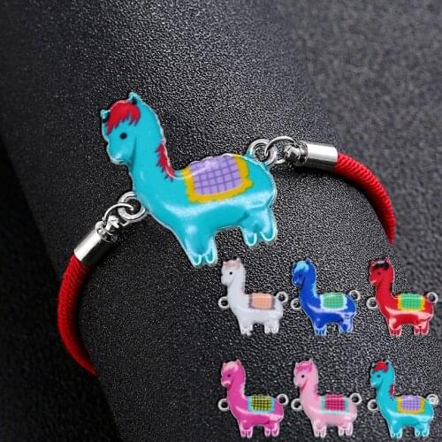 Bohemian style Enamel animal alpaca color charm rope bracelet for women beautiful bracelet beach jewelry adjustable gift bracele