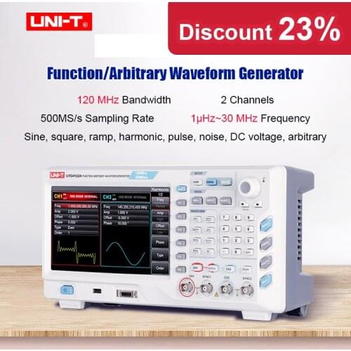 UTG4122A Function/Arbitrary Waveform Generator 2 Channels 120MHz Bandwidth 500MS/s Sampling rate AM,FM,PM,ASK,FSK,PSKModulations
