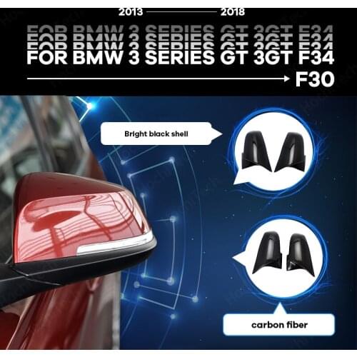 Gloss Black Side Wing Rear View Caps Replacement Rearview Mirror Cover M4 Style For BMW 3 Series GT 3GT F34 2013 2014 2015-2018