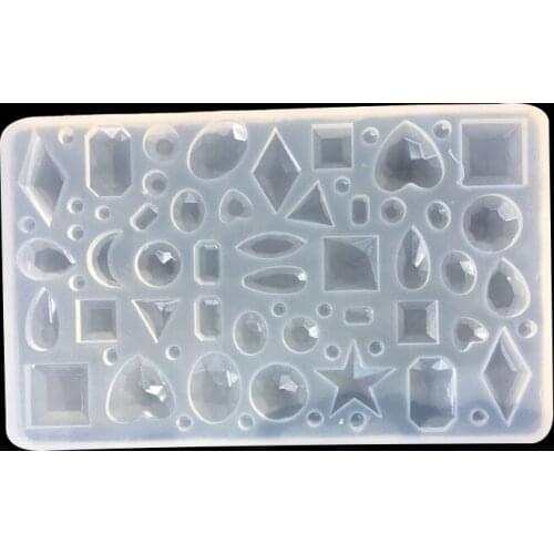 Crystal drop time gem silicone mold round oval water droplets heart-shaped bottom DIY jewelry mold