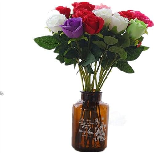 48cm Artificial Roses Flower Branch for Home Garden Bedroom Decoration DIY Wedding Arches Bridal Bouquet flores artificiales
