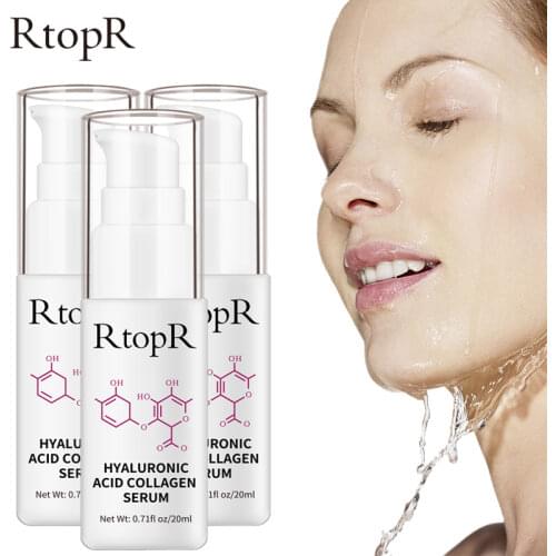 Collagen Face Essence Hyaluronic Acid Serum Face Cream Moisturizing Acne Treatment Anti Wrinkle Skin Care 3 pcs / set