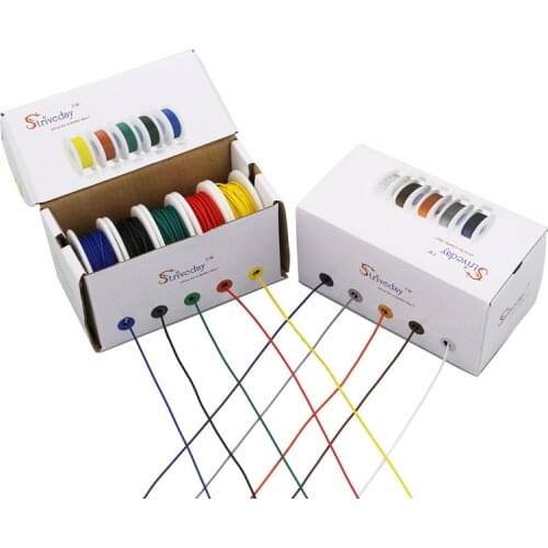 UL 1007 30awg 50m/box Cable wire 5 colors Stranded Wires Mix Kit Electrical line Airline Copper PCB Wire DIY