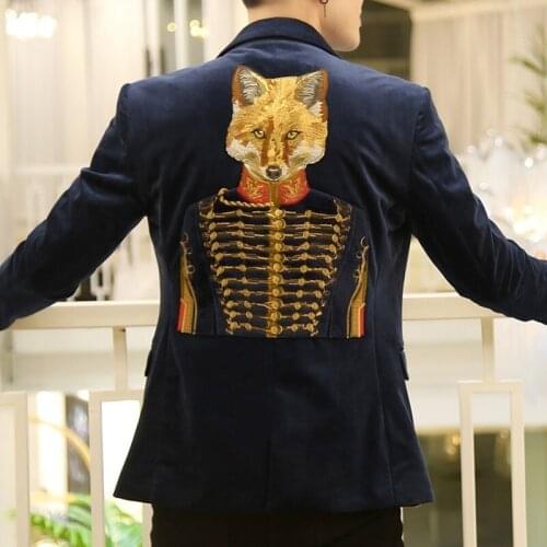 Men Fashion Pattern Blusa Masculina Sping Brand New Casual Male Masculino Single Button Slim Fit Blazer Erkek