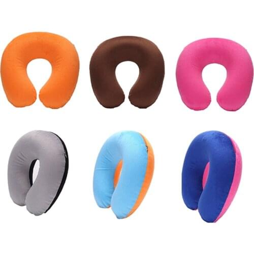 Inflatable Travel Neck Pillow Soft Flight Rest Support Head U Shaped Memory Travel Pillow Neck Relieve Fatigue Home Textile