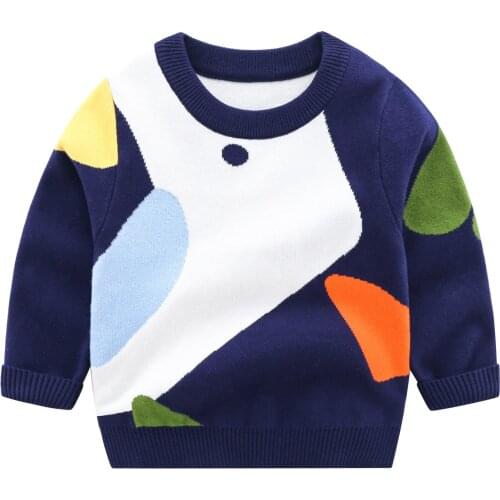 Baby Boys Clothes Sweater Fashion Panelled Casual Pullover Sweaters for Boy Children 2 3 4 5 6 Years Kids Knitted Sweater Autumn