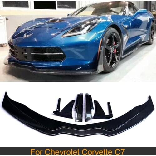 Carbon Fiber Front Bumper Lip Spoiler Guard for Chevrolet Corvette C7 2013 - 2018 Car Front Bumper Lip Chin Spoiler Splitters