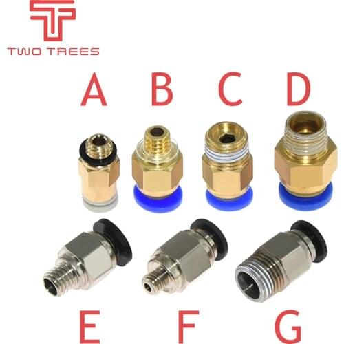 5pcs/lot 3d peinter parts Pneumatic Fittings PC4-M6 many type For 4mm PTFE Tube connector Coupler PC4 3d printer accessories