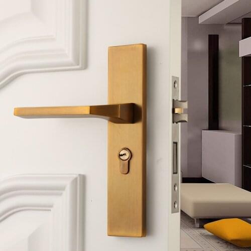 Simple silent door lock room bedroom handle mechanical zinc alloy high-end indoor door lock hardware accessories bathroom door