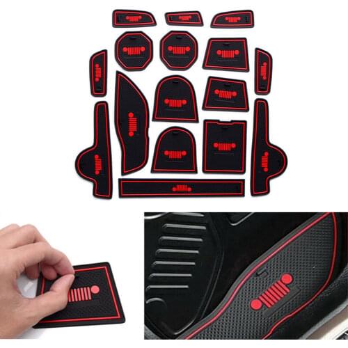 16Pcs /Lot Auto Anti-slip Cup Mat Non Slip Door Gate Pad For Jeep Renegade 2016 2017, Car Styling, Auto Accessories