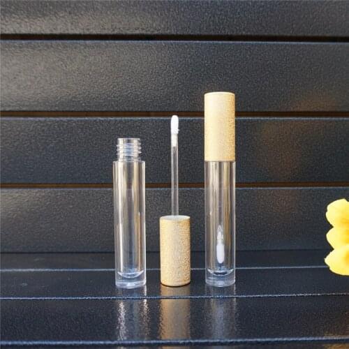 10-100PCS 6ml Empty Lip Gloss Tube Plastic Lipgloss Bottle Container Yellow Cap Cylinder Clear Lip Gloss Bottle