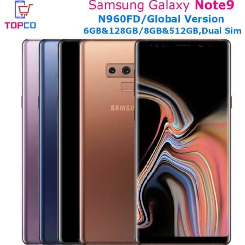 Samsung Galaxy Note9 Note 9 N960FD Unlocked LTE Mobile Phone Exynos 9810 Octa Core Dual SIM 6.4" Dual 12MP RAM 6GB ROM 128GB NFC
