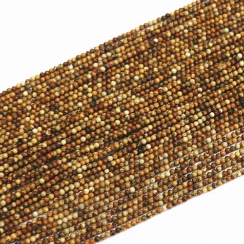 Natural picture stone 2mm 3mm hot round Shape DIY jewelry round loose Beads 15" B388