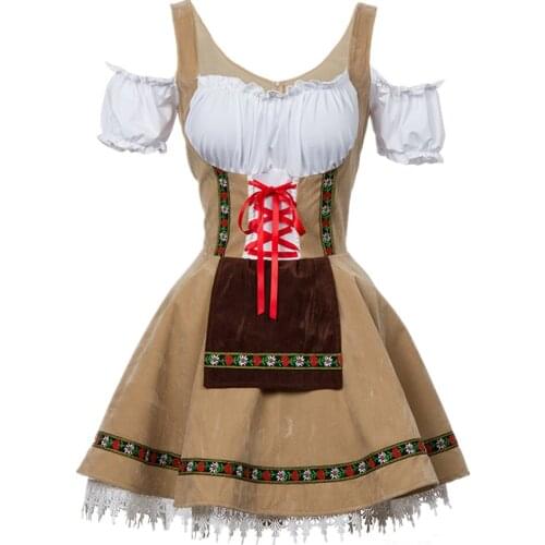 S-3XL German Oktoberfest Costume Bavarian Traditional Beer Festival Beer Girl Fancy Dress