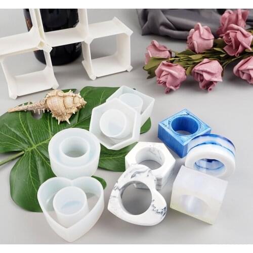 YZY New Napkin Holder Silicone Mold 4 Style Set Home Decoration Craft Supplies Resin Mold Napkin Ring Silicone Epoxy Resin Molds