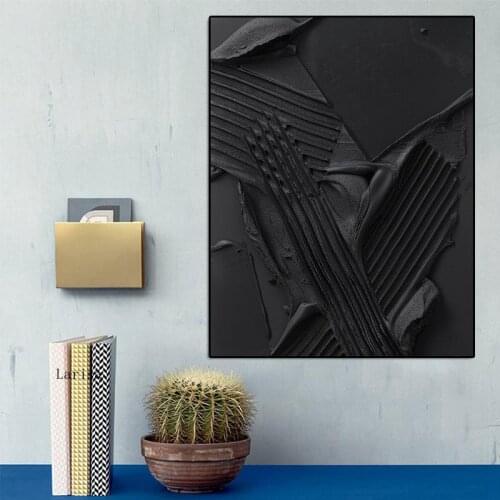 Nordic Modern Abstract Canvas Painting Wall Art Pure Black Graffiti Wall Pictures Print Posters for Interior Hotel Home Decor