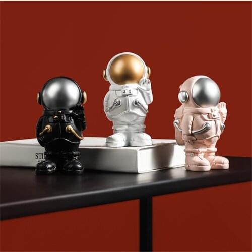 Nordic Resin Space Astronaut Sculpture Figurine Modern Minimalist Ornament Home Decoration Accessories Living Room Birthday Gift