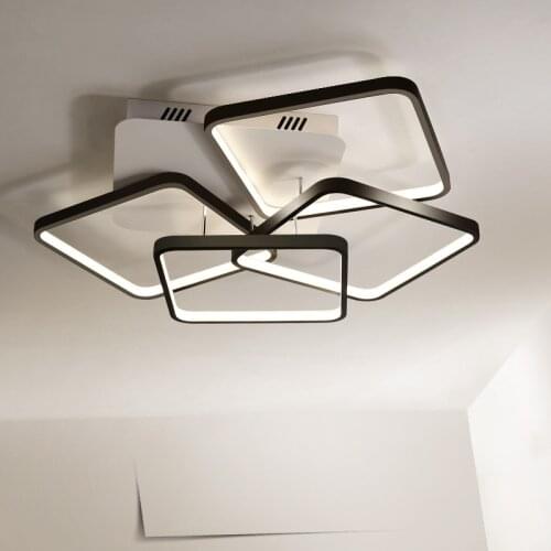 Modern Rectangle Aluminium Led Chandelier Minimalism Led Ceiling Chandelier For Living Room Dimmable Chandelier Lighting