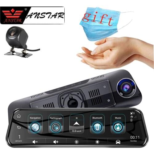 ANSTAR 10'' 4G 3G Rearview Mirror Dash Cam 1080P Android DVR GPS Navigation ADAS WIFI Dual lens Car Registrar Auto Camera