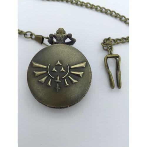 Vintage Bronze antiques zelda Animation cartoon Roman numerals Modern clock pocket watches FOB mens gift