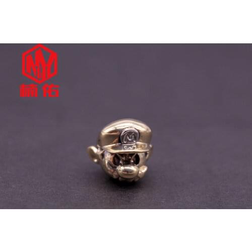 1 PC Mario Brass Knife Beads Keychain Outdoor EDC Paracord Bead Flashlight Pendant