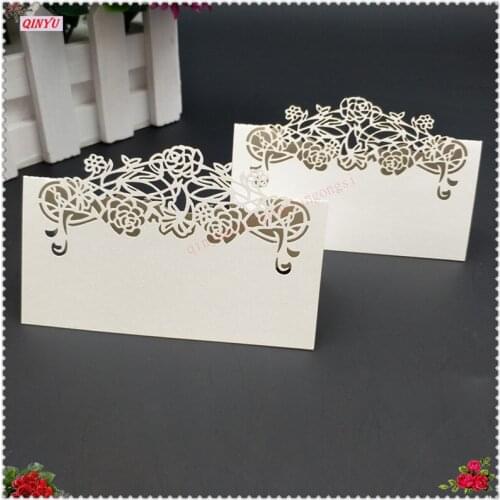 100/50/10pcs Table Name Place Cards Hollow Out Wedding Table Name Message Invite Card Wedding Party Decoration Favor 5Z