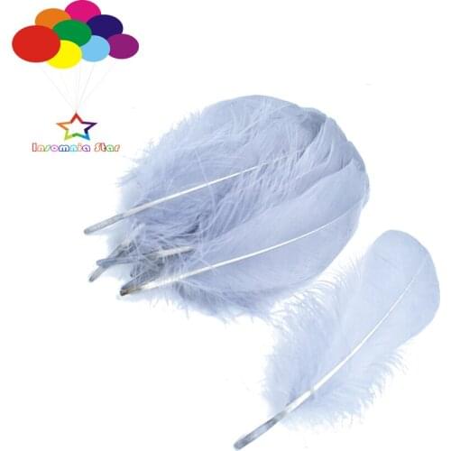 100pcs Beautiful Dyed gray 100% Natural Soft Goose Feather 15-20cm/6-8inch for Carnival Diy Party Costume Mask Headress Home