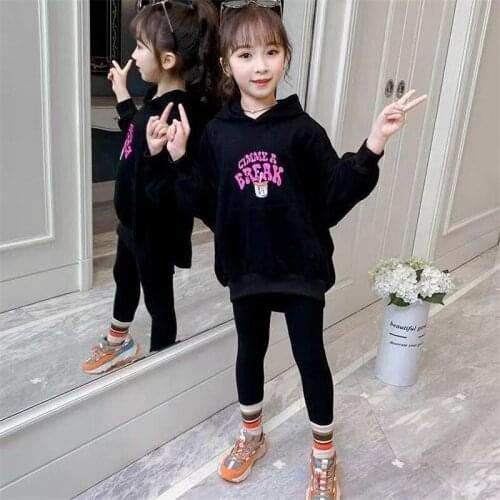 2021 Thicken Spring Autumn Tops Hoodies Girls Sweatshirts Coat Kids Outwear Teenager Children Clothes High Quality