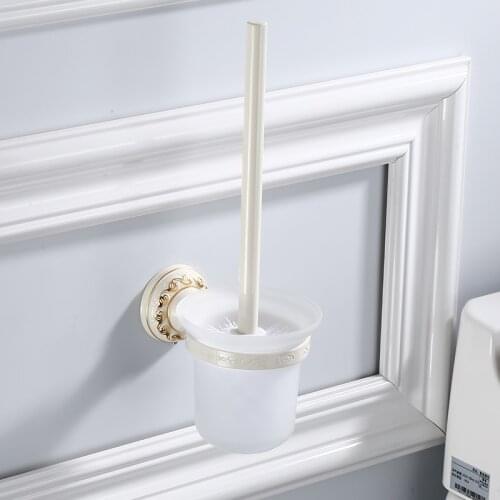 White Toilet Brush Holders Antique Metal Toilet Bowl Brush Bathroom Cleaning Tool Holder Bathroom Accessories