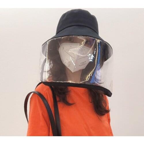 Adult Big Transparent Baffle Protective Hat Outdoor Fisherman Hat Wind-Block Sun-block Baffle Protective Cap Bucket Hat