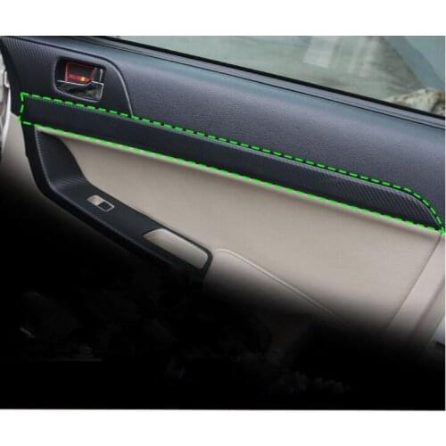 Carbin Fibre Interior Door Panel Decorated Sticker For Mitsubishi Lancer 4PCS/SET AB196