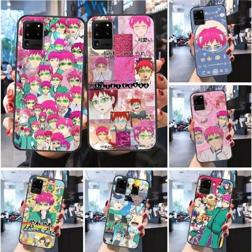 Disastrous Life of Saiki K Kusuo Phone case For Samsung Galaxy Note 4 8 9 10 20 S8 S9 S10 S10E S20 Plus UITRA Ultra black