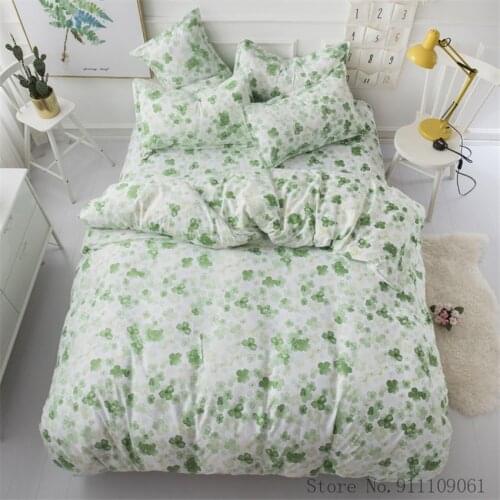 Home Textile Green Spring Leaf Bedding Set Duvet Quilt Cover Pillowcase Flat Sheet Children Adult King Queen Twin Size Bedclothe