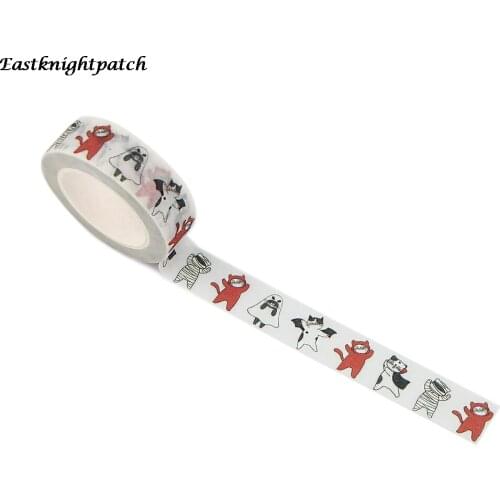 E2315 Cartoon Cat Animals Washi Tape Paper DIY Planner Matte Masking Tape Adhesive Tapes Stickers Stationery Tapes Decorative