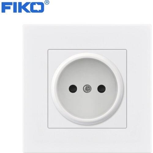 FIKO Russia EU power socket wall electronic socket Household,EU standard 86mm*86mm16A Gray PC panel EU Wall Power Socket