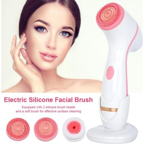 Electric Silicone Facial Cleansing Brush Blackhead Removal Acne Pore Cleanser Machine For Women Skin Care