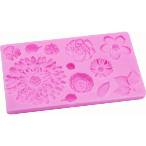 Chrysanthemums Mold Flowers Silicone Moulds 3D Jelly Cake Molds Sunflower Cake Wedding Decoration Kitchen Tools