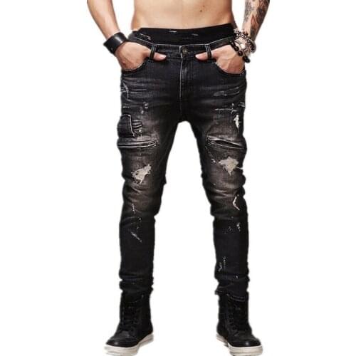 Classic Black Jeans Men Elastic 2020 Stretch Pants Homme Denim Ripped Skinny Jeans Men