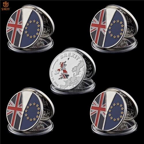 5Pcs/Lot 2016 Referendum UK Brexit EU Declaration Of Independence Silver Commemorative Coin Collection