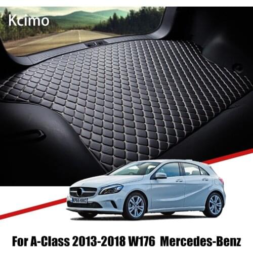 Leather Car Trunk Mat Benz Carpet Tail Cargo Liner For Mercedes Benz A Class 2013-2018 Trunk Boot Mat Rear W176 Liners Pad